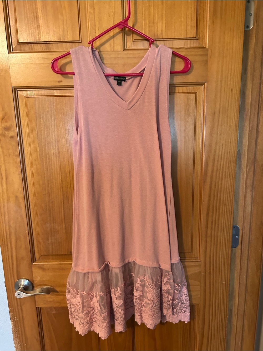 Coco + Carmen Dusty Rose V-Neck Knit Top